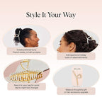 Kitsch Gold Loop-Shaped Hair Clip for Women with Rhinestones - Durable Metal, Strong Hold, & Elegant | Gold Hair Accessories | Ideal Gifts for Women - 1pc