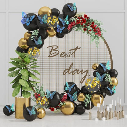 SAOROPEB 3D Butterfly Wall Decor 48 Pcs Laser Blue Butterfly Decorations | 4 - Image 2