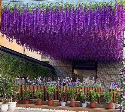 Artificial Flowers Hanging Flowers, Fake Garland Silk Vines Rattan String Decor - Image 2