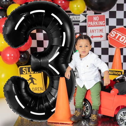KatchOn Black Number 3 Balloon 40 Inch, 3rd Birthday Decorations - Image 4