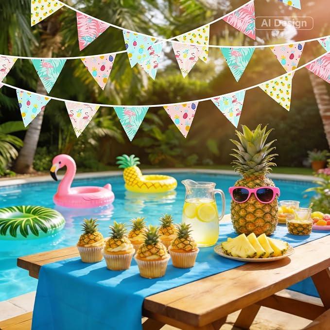 G2PLUS Summer Party Decorations Banner, 39FT Tropical Flamingo Pineapple - Image 8