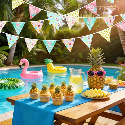 G2PLUS Summer Party Decorations Banner, 39FT Tropical Flamingo Pineapple - Image 8