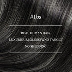YoungSee Nano Ring Hair Extensions Black Ombre Nano Hair Extensions Human Hair Ombre Black to Silver Nanobead Extension Silver Nano-Loop Remy Hair 1g/s 50g 24in for Everyday Wear