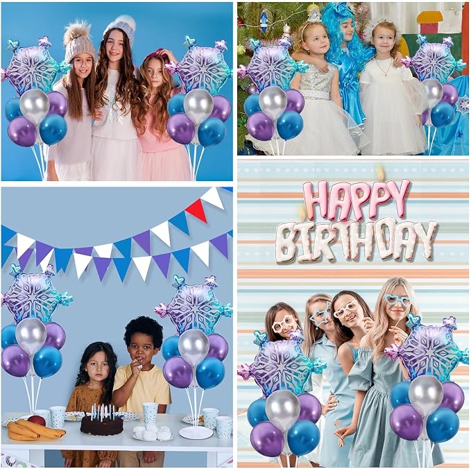 Snow Birthday Party Balloons Stand Kit 2 Sets - Image 7