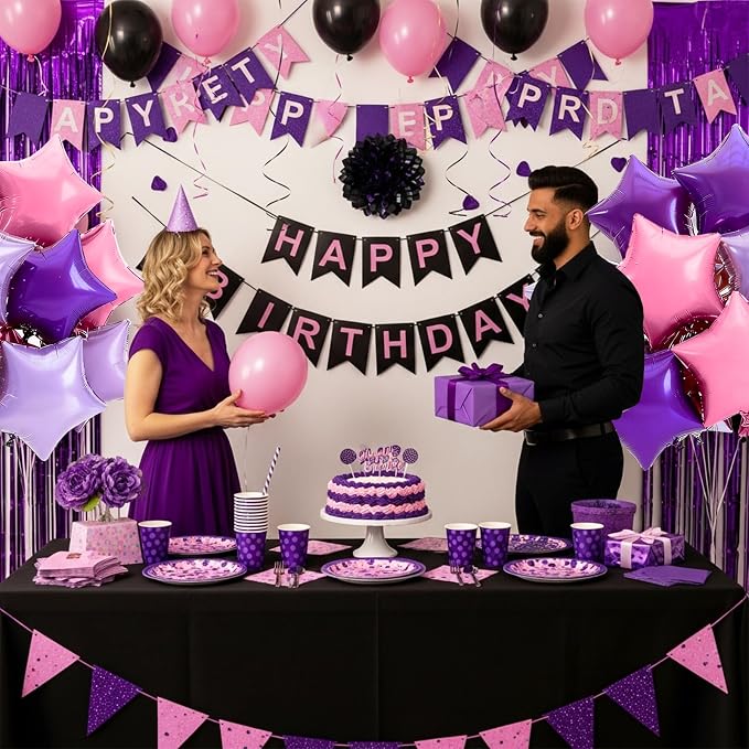 TONIFUL 15 Pcs Star Balloons 18 Inch Large Purple Pink Foil Balloons | Big - Image 5