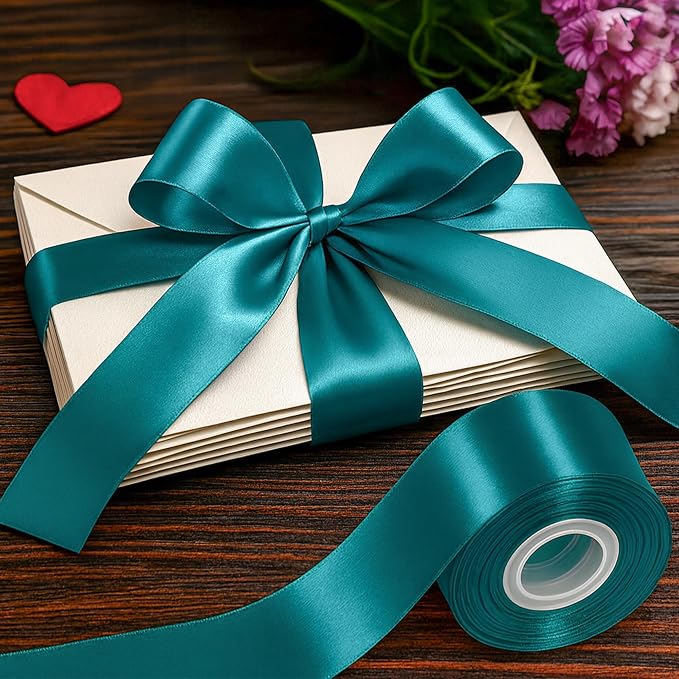 1 1/2In 30Yards Teal Ribbon for Gift Wrapping Birthday Graduate Christmas | - Image 4
