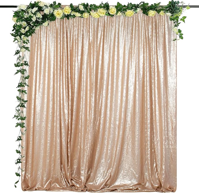ShinyBeauty PHOTOBOOTH Background Best Choice-7FTx7FT-Champagne-Sequin by ShinyBeauty