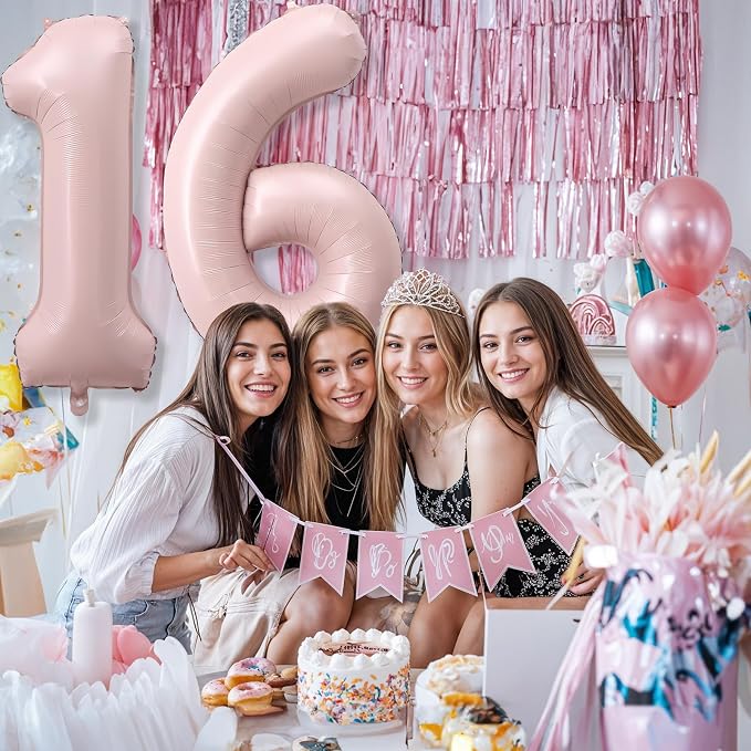 Light Pink Sweet 16th Birthday Balloon - Image 3