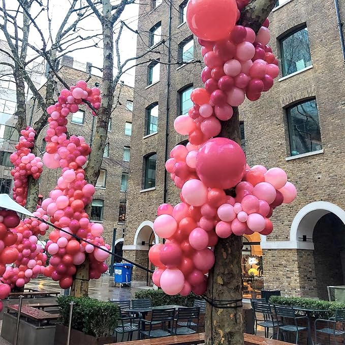 PartyWoo Hot Pink Balloons 140pcs Magenta Fuchsia Dark Pink Color | 18 12 10 5 - Image 7