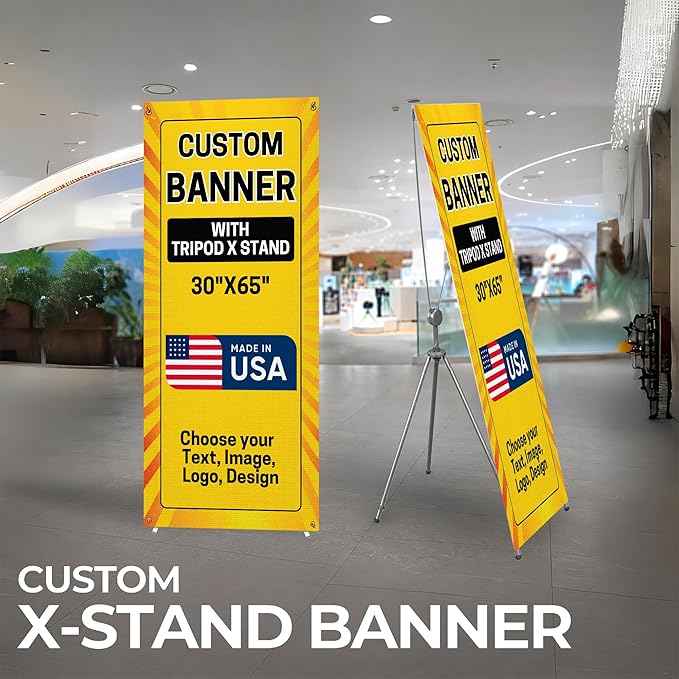 DC Custom X Banner Stand business banners and signs customize made in USA | - Image 2