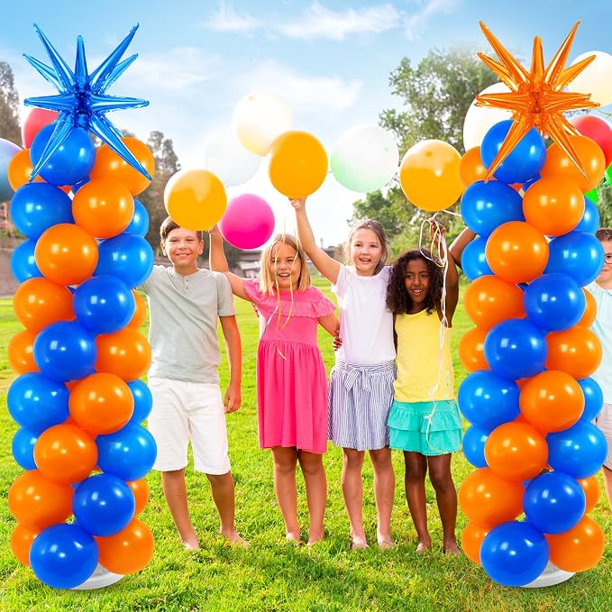 2 Set Blue Orange Toy Inspired Cartoon Balloon Column Stand Kit - Image 5