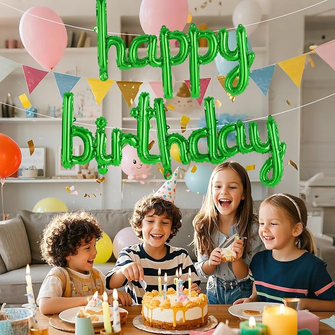Happy Birthday Balloons Banner Foil Letters Balloons Connected, Personalized - Image 4