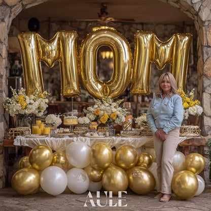 AULE 40 Inch Gold E Balloon Letter Foil A-Z Birthday Big Alphabet | Birthday - Image 5