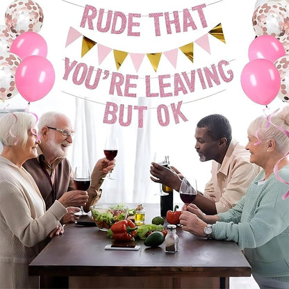 ADULLPONY Going Away Party Decorations Rude That You're Leaving But OK Banner - Image 4