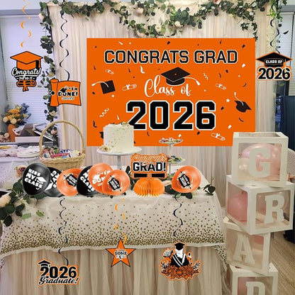 Graduation Decorations 2026 Orange Themed Set - Image 7