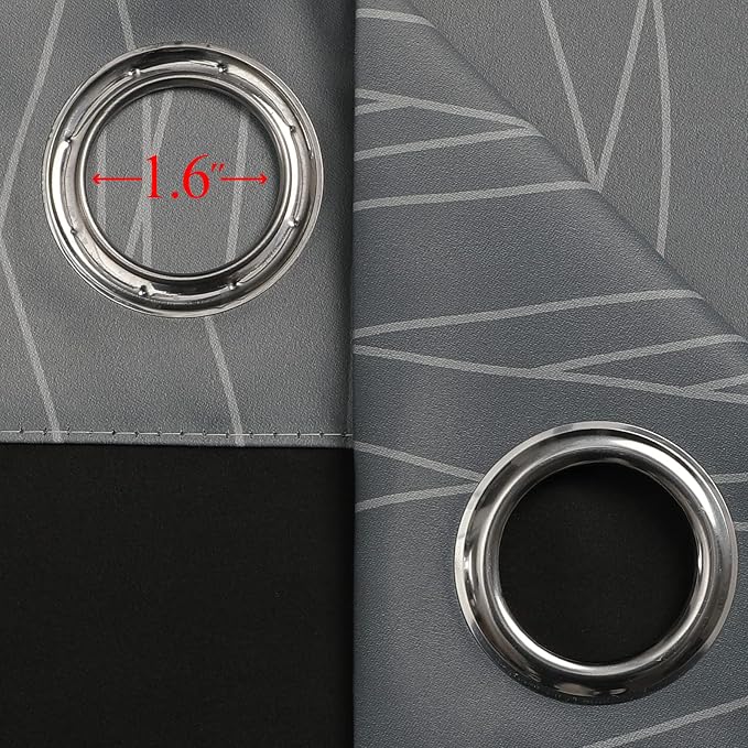 Grayish White and Grey Blackout Curtains - Image 7
