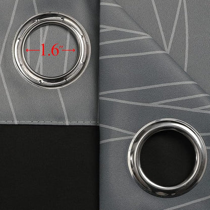Grayish White and Grey Blackout Curtains - Image 7