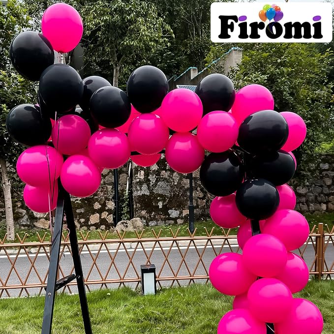 Firomi Hot Pink Latex Balloons 12-inch 100 Pack | Big Helium Round Magenta - Image 5