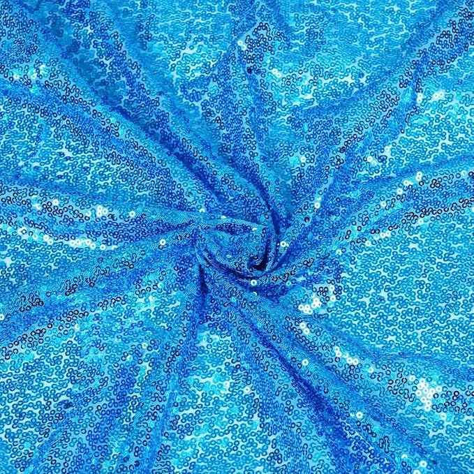 Eternal Beauty Turquoise Sequin Backdrop Curtains, 2 Panels 2x8FT | 3mm Sparkle - Image 7