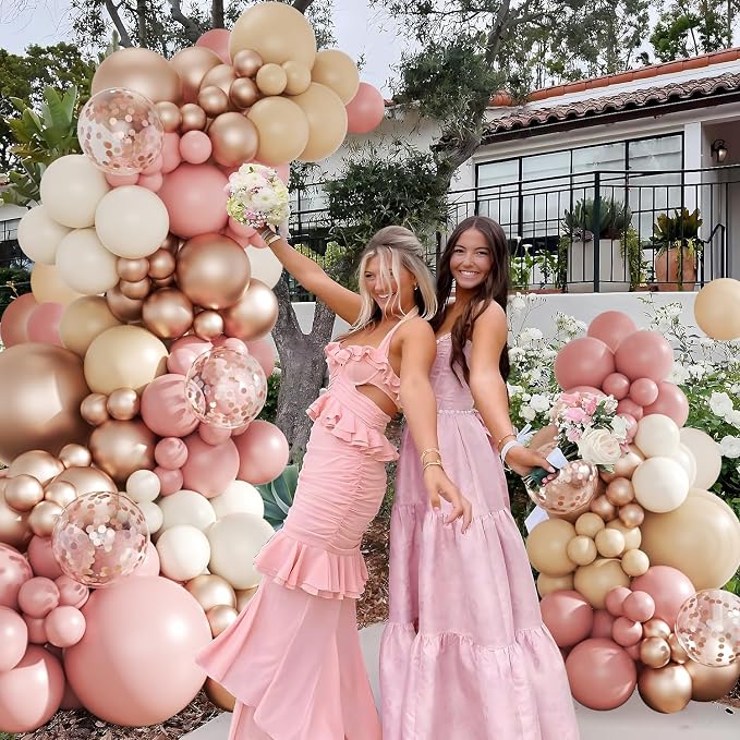 Dusty Pink Balloon Arch Kit for Boho Birthday Bridal Shower | 143Pcs Boho Blush - Image 5