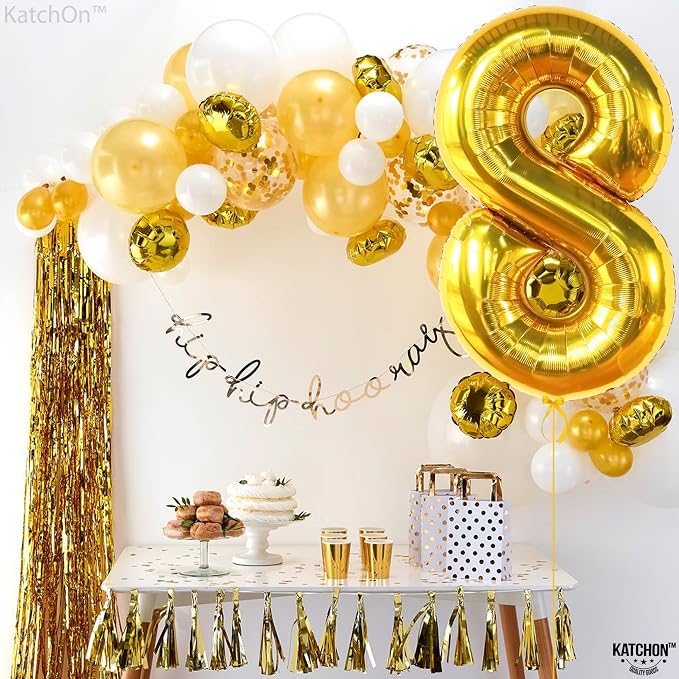 KatchOn Foil Golden Number 8 Balloon - Image 4