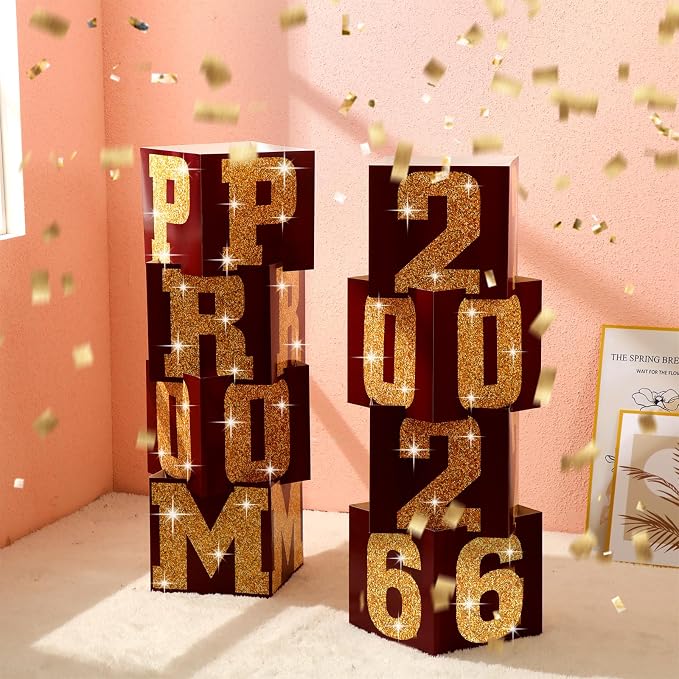 Queekay 8 Pcs Prom Column Standup Photo Booth Decorations 2026 Prom Backdrop - Image 7