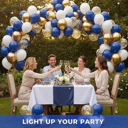 LovesTown Navy Blue Gold and White Balloons - Image 3