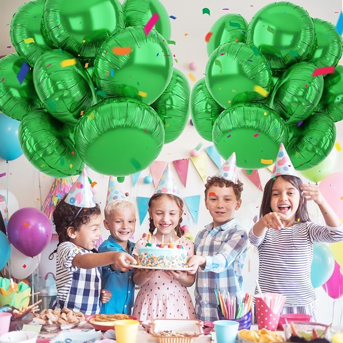 20PCS Green Round Shaped Balloons, 18 Inch Round Foil Balloon, Giant Round - Image 5