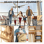 2 Set Compression Packing Cubes for Travel Essentials,Compressible Expandable Packing Cubes for Suitcase,OlarHike Luggage Organizer Bags for Travel,Handy Helper for Organizing Clothes(Beige)