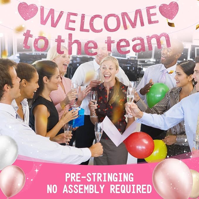 Pre-Strung Glitter Welcome to the Team Banner Welcome Banner Welcome Decorations - Image 6