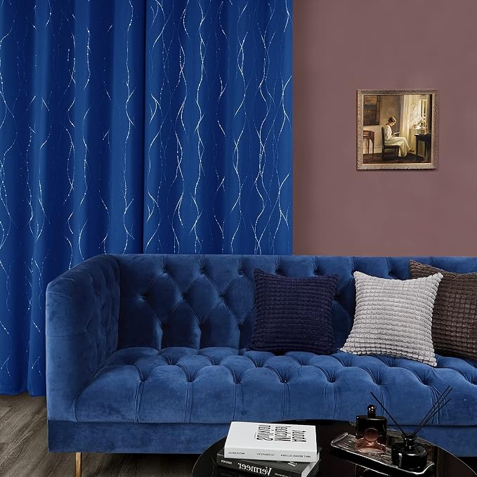 Deconovo Living Room Curtains 63 Inches Long, Thermal Insulated, Room Darkening - Image 5