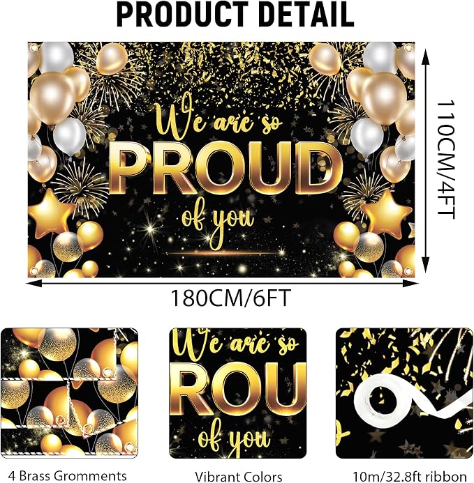 We Are Proud of You Banner – 6x4ft Graduation Banner, Congratulations Banner - Image 4