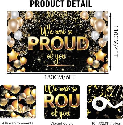 We Are Proud of You Banner – 6x4ft Graduation Banner, Congratulations Banner - Image 4