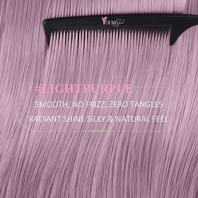 YoungSee Human Hair Tape in Extensions Light Purple 20 Inch Hair Extensions Tape in Purple tapes extension human hair 25g 10pcs Long-Hair for Special Events