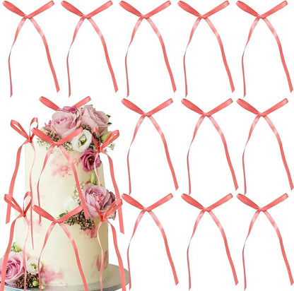 Ephlyn 30Pcs Bow Cupcake Toppers Valentine's Bowknot Ribbons Coquette Bow High by Ephlyn