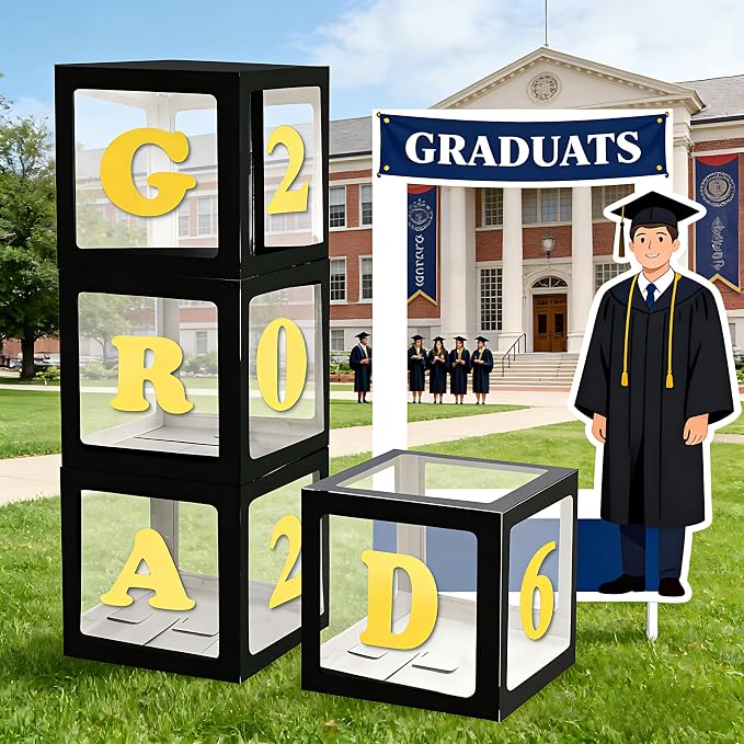 2026 Graduation Decoration Black Balloon Boxes - Image 5