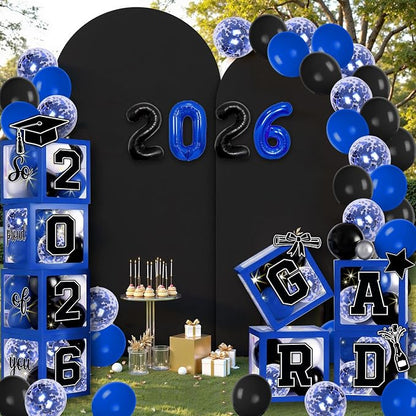 2026 Graduation Balloon Boxes Decorations – Clear Balloon Box Stack - Image 4