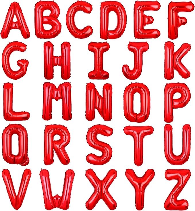 Letter Balloons 16 Inch Mylar Foil Alphabet Letter A-Z Balloons Set by LIOZEOKUN