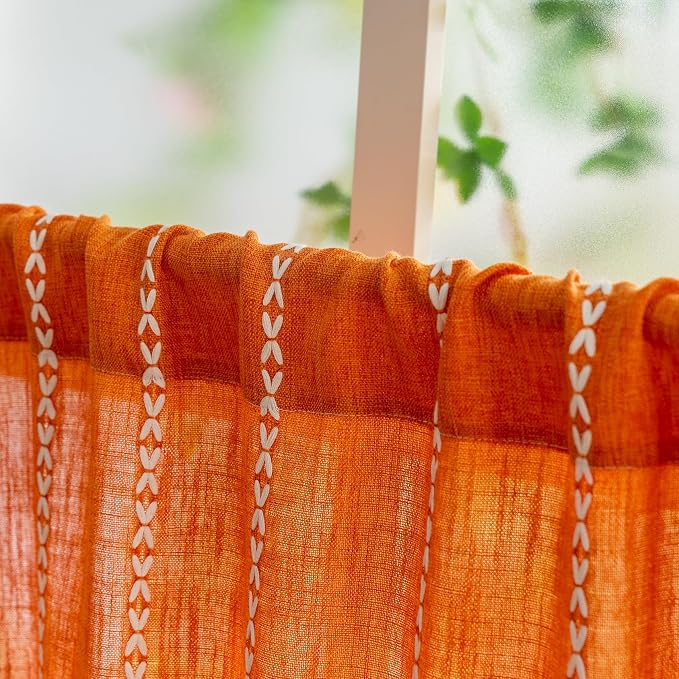 Sutuo Home Boho Kitchen Curtains Valance - Image 7