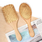 Lindale Wooden Hair Brush for Women Men, Natural Bamboo Detangler Paddle Hairbrush for Hair Growth Massaging Scalp, Reduces Static for Curly Hair with Ergonomic Handle Oval