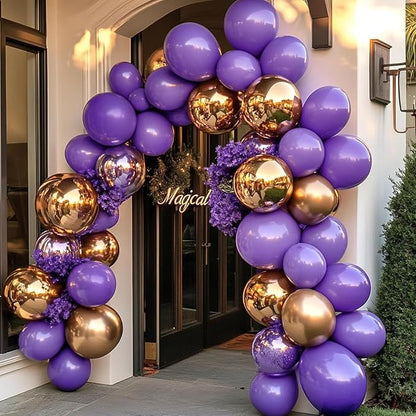 RUBFAC 135pcs Purple Balloons, Latex Lavender Lilac Balloon Different Sizes 18 - Image 8