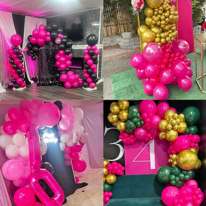 114pcs Hot Pink Balloon Garland Arch kit, 18 12 10 5 inch Latex Balloons | - Image 7