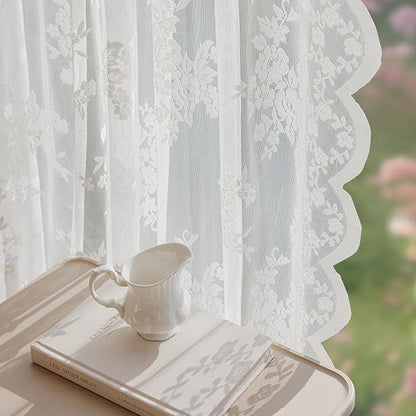 Anmao Vintage Lace Curtains 102 Inches Long 2 Panels, Romantic Elegant Light - Image 6