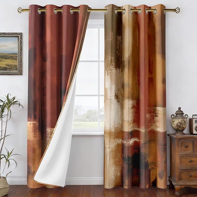 Asuexpect Burnt Orange Curtains - Image 3