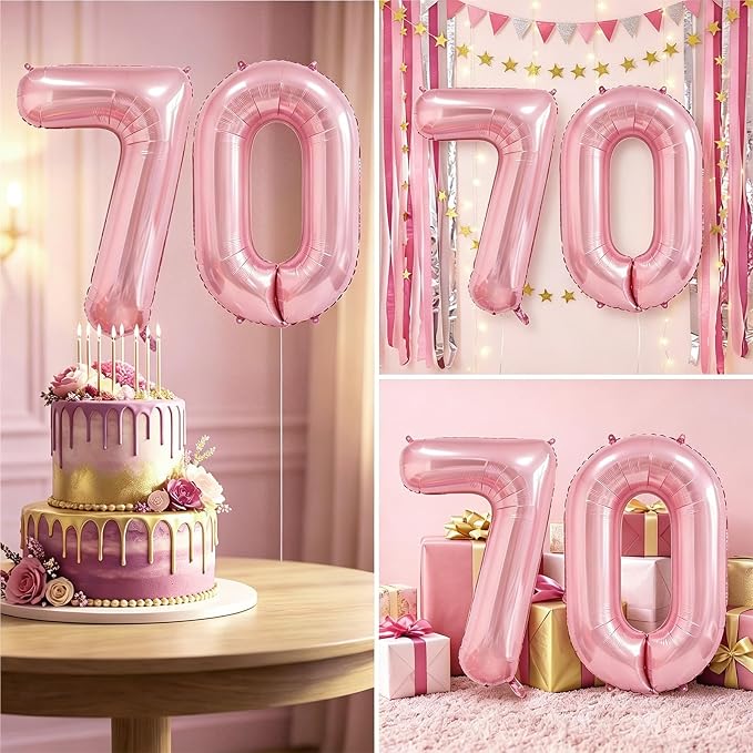 Number Balloons Pink Party Balloon - Image 7