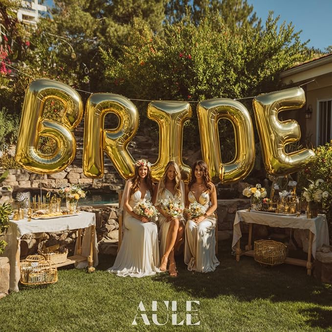 AULE 40 Inch Gold F Balloon Letter Foil A-Z Birthday Big Alphabet | Birthday - Image 5