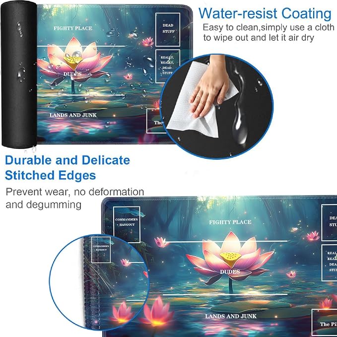 for TCG Playmat with Zones, Non-Slip Rubber Bottom Trading Card Game Mat with - Image 3