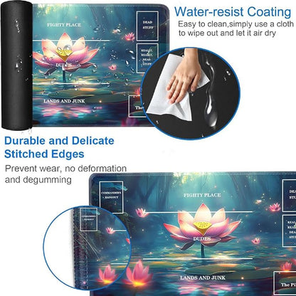 for TCG Playmat with Zones, Non-Slip Rubber Bottom Trading Card Game Mat with - Image 3