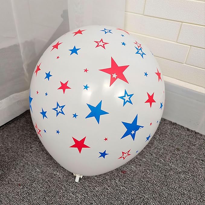 12 Inch Printed Star White Balloons - Image 6