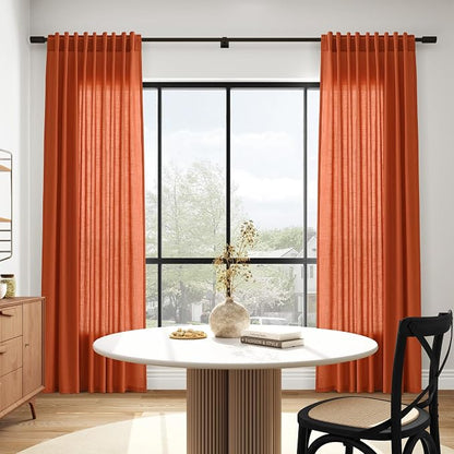 Bright Orange Curtains 63 Inches Long 2 Panel Sets - Image 6